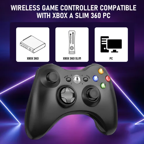 Vista 3 de ASTARRY Wireless Controller Compatible with Xbox 360 2.4G Wireless Controller Gamepad Joystick Compatible with Xbox 360&360Slim PC with Receiver