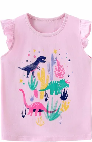 Vista 2 de Conjunto de camiseta sin mangas y shorts para niñas, ropa para verano, set de 2 piezas, 2 a 7 años