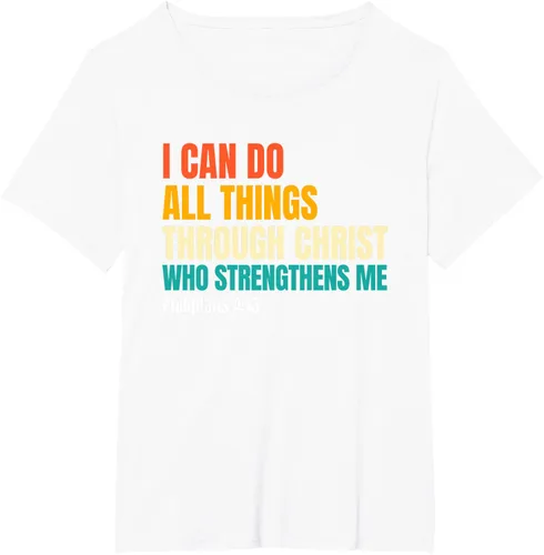 Vista 62 de I Can Do All Things Through Christ Christian Faith Camiseta, Negro, S