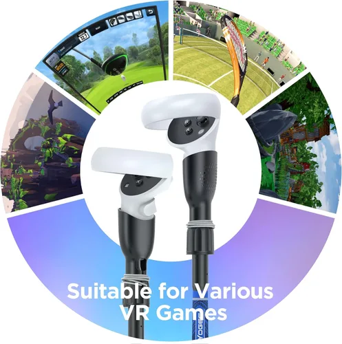 Vista 5 de YOGES VR Golf Club Handle Attachment Compatible with Oculus Quest 3 Quest 2, Golft Golf Club Handle Accessories Compatible with Golf +, Golf 5