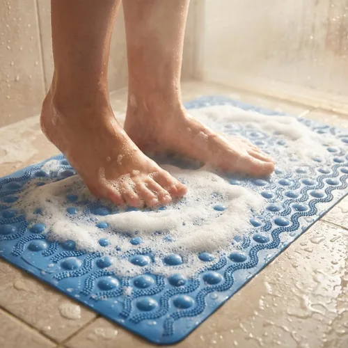 Vista 3 de NOVA Medical Products Alfombra de baño de goma, azul
