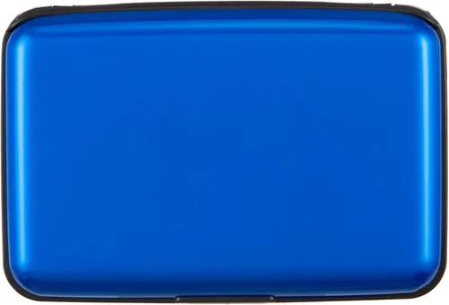 Vista 23 de Soporte para tarjetas de crédito, cartera metálica con bloqueo RFID para tarjetas de identificación para mujeres y hombres, funda rígida de aluminio