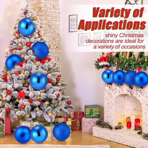 Vista 6 de Wettarn 6 Piezas Bolas Grandes de 6" de Navidad Bolas de Decoración de Árbol de Navidad Ornamentos Bolas Inastillables para Cumpleaños Pascua San