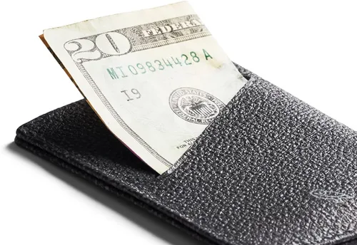 Vista 3 de Bellroy Funda de tarjeta, cartera delgada de cuero (máximo 8 tarjetas y billetes), Negro estelar