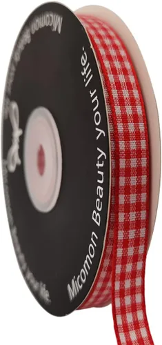 Vista 51 de Rollo de cinta a cuadros a cuadros verde manzana, 25 yardas cada rollo, 100% poliéster (3/8 pulgadas, verde manzana)