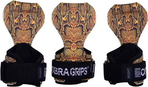 Vista 15 de Cobra Grips Weight Lifting Gloves with Adjustable Neoprene Padded Wrist Wraps - Heavy Duty Alternative to Power Lifting Hooks for Deadlifts Una goma
