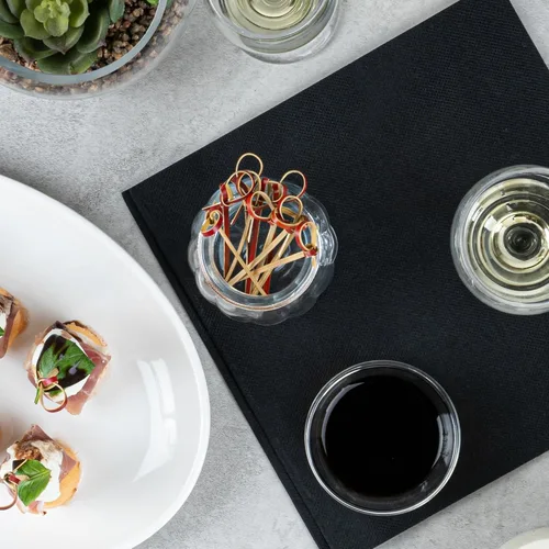 Vista 16 de Púas de aperitivos de 4 pulgadas, 1000 púas de nudo anudado, nudo en bucle, para alimentos o bebidas, brochetas de cóctel de bambú marrón, extremo