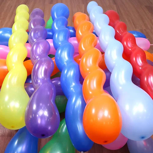 Vista 4 de 200 globos helicoides decoración de fiesta de látex globos con bomba (globo helicoidal)