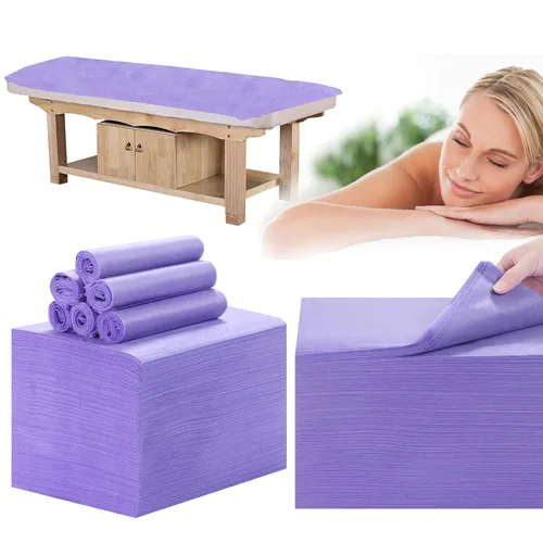 Vista 20 de Sábanas desechables para mesa de masaje, 50 piezas de 31 x 71 pulgadas, impermeables, tela suave no tejida, para mesa de masaje, cubierta de cama
