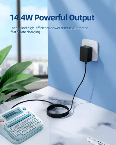 Vista 6 de Nicpower Adaptador de CA para Brother P-Touch PT-D210 PTD220 PT-D200G PTH110 9V Label Maker Charger, Power Supply Cord for PT-D215e PT-E105 PT-N20
