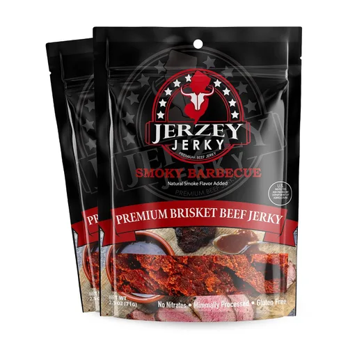 Vista 18 de Jerzey Jerky Carne Asada Brisket Jerky 2.5oz (2 Pack) – Bocadillos de carne de brisket asada con alto contenido en proteínas, sin gluten