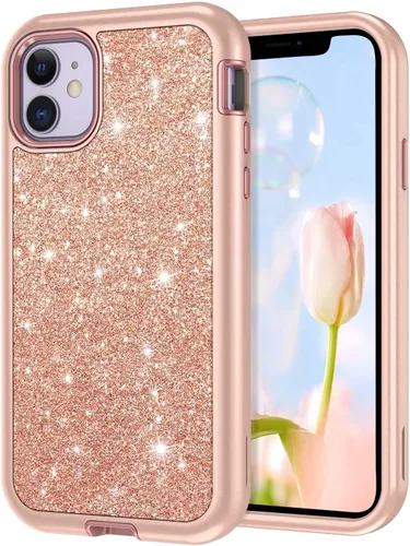 Vista 17 de CASEFIV Funda compatible con iPhone 11, patrón de mármol 3 en 1, resistente a prueba de golpes y caídas, cuerpo completo, policarbonato duro