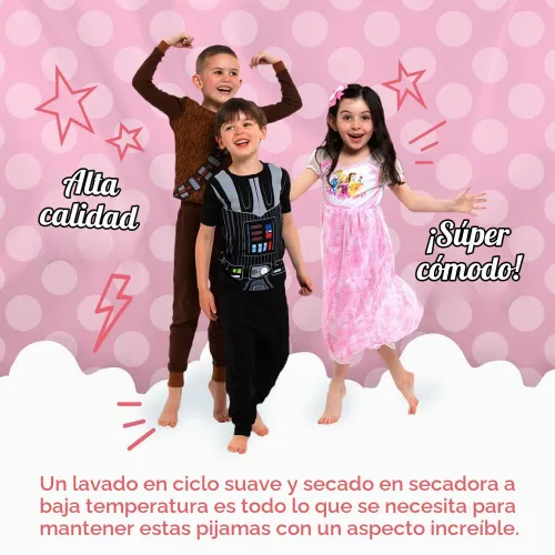 Vista 5 de Disney Conjunto de pijama de algodón a juego de 2 piezas de Minnie Mouse para niña, ajuste cómodo, suave y lindo para niñas