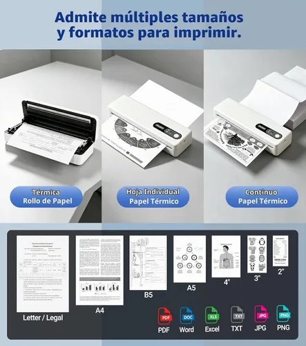 Vista 4 de ORGBRO Impresora térmica portátil M1, impresora sin tinta inalámbrica
