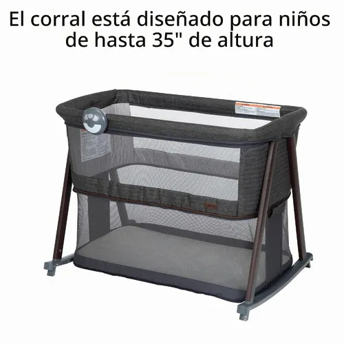 Vista 3 de Safety 1st Moisés para dormir y jugar, se convierte fácilmente de moisés a patio de juegos, nuez ahumada