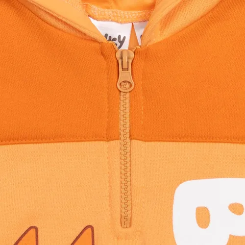 Vista 5 de Bluey Sudadera con capucha de forro polar con media cremallera para niños pequeños y grandes