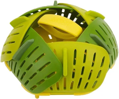 Vista 4 de Joseph Joseph Bloom - Cesta de vapor plegable para verduras, expandible para varias sartenes, almacenamiento compacto, color verde