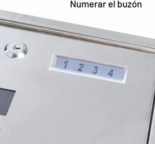 Vista 6 de Decaller Buzones de acero inoxidable con cerradura de llave resistente, buzón de correo impermeable montado en la pared con cubierta transparente