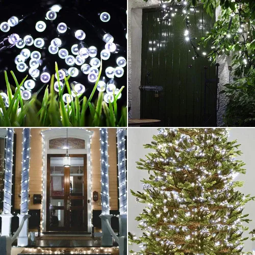 Vista 9 de 320 LEDs 115 pies/35 m Cadena de luces, función de memoria, enchufe de extremo a extremo para interior y exterior, impermeable, decorativo guirnalda