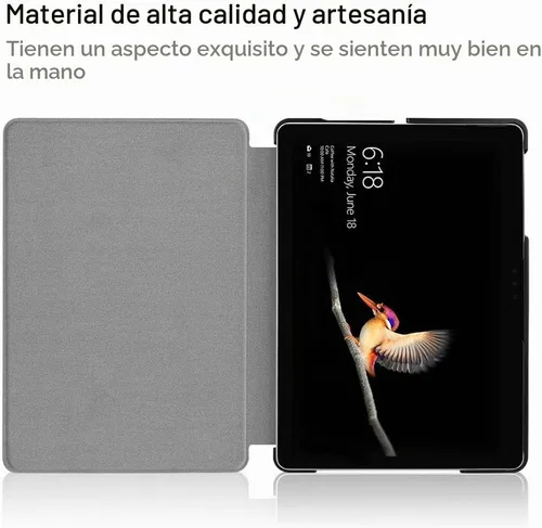 Vista 5 de Gylint Funda para Surface Go 4 2023 /Go 3 2021 /Go 2 2020 /Surface Go 2018, funda inteligente de piel delgada con soporte para lápiz para Microsoft
