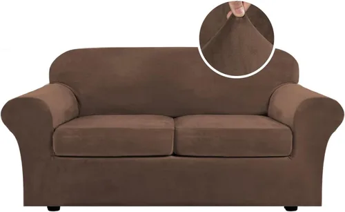 Vista 76 de H.VERSAILTEX - Funda elástica para sofá de 2 piezas, funda protectora de terciopelo, suave, con parte inferior elástica, con un ancho de hasta 49