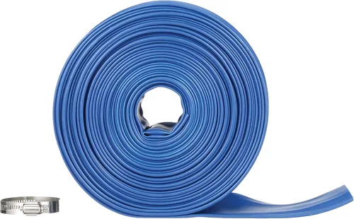 Vista 2 de Blue Devil Manguera de retrolavado de 75 pies para piscina con abrazadera de manguera, 2 pulgadas de ancho x 75 pies de largo y Poolmaster 33430
