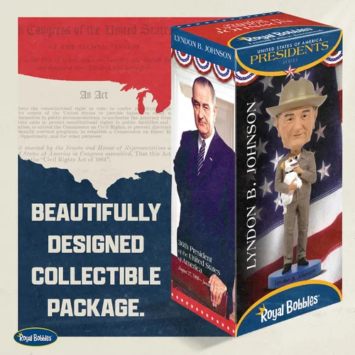 Vista 4 de Royal Bobbles Lyndon B. Johnson - Estatua coleccionable de Bobblehead
