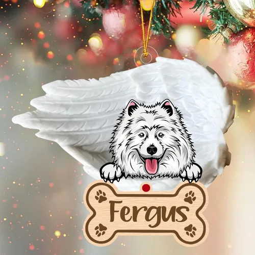 Vista 80 de Adorno de perro afgano de 1 ángel, adorno acrílico 2D personalizado conmemorativo para perros, regalo por pérdida de mascotas, regalo