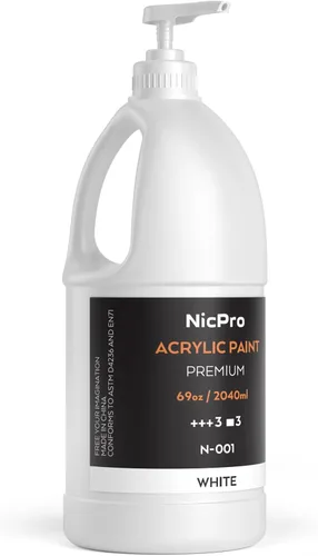 Vista 15 de Nicpro Juego de pintura acrílica grande negra (69 onzas, 69.0 fl oz), suministros de pintura artística no tóxicos para múltiples superficies