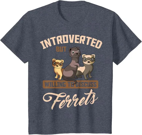 Vista 94 de Camiseta para amantes de los animales de los hurones, Negro, S