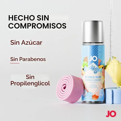 Vista 7 de JO H2O - Lubricante personal a base de agua con sabor a chicle de 2 onzas