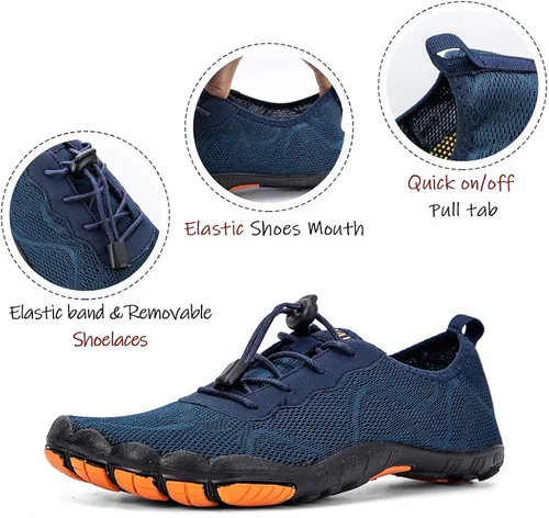 Vista 4 de HIITAVE - Zapatos acuáticos y con sensación de pies descalzos para hombre, calcetines acuáticos de secado rápido para deportes al aire libre
