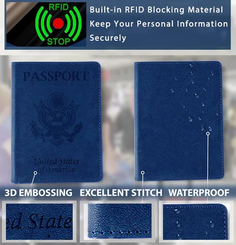 Vista 6 de Portatarjetas de vacuna Accesorios de viaje, Azul oscuro