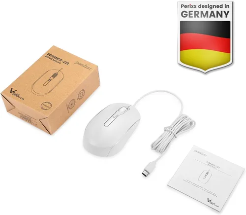 Vista 7 de Perixx PERIMICE-222CW - Mouse óptico con cable USB tipo C, DPI ajustable 1200/1600/2000, clic silencioso, cable de 5.9 pies, compatible