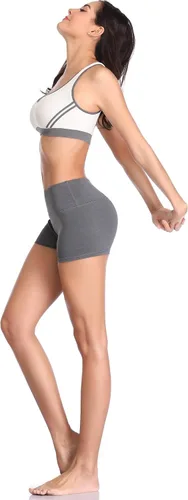 Vista 3 de CADMUS Pantalones cortos deportivos de elastano de cintura alta para mujer, para yoga, correr, voleibol