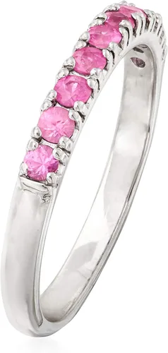 Vista 3 de Ross-Simons Anillo de zafiro rosa de 0.50 qt t en plata de ley