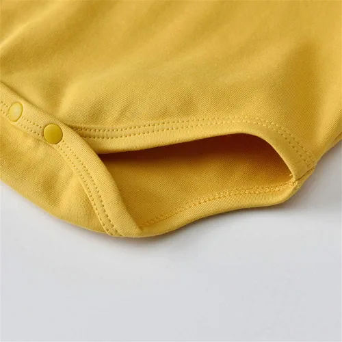 Vista 7 de Auro Mesa Enterizo unisex de algodón de manga larga para bebé recién nacido, cuello Peter Pan sólido, conjunto de overol
