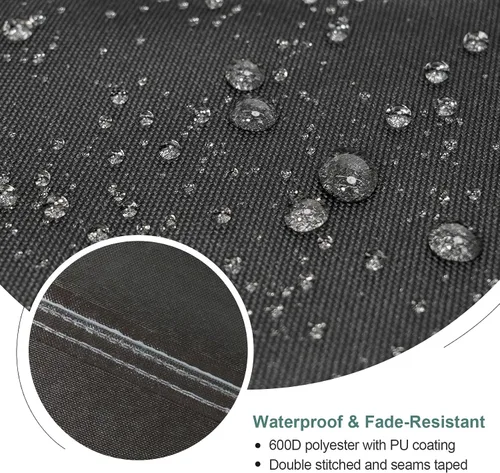 Vista 3 de Funda para Mesa de Café de Patio, Impermeable Rectangular Pequeña Funda para Mesa Auxiliar para Muebles de Exterior 36L x 22A x 18Al pulgadas, Negro
