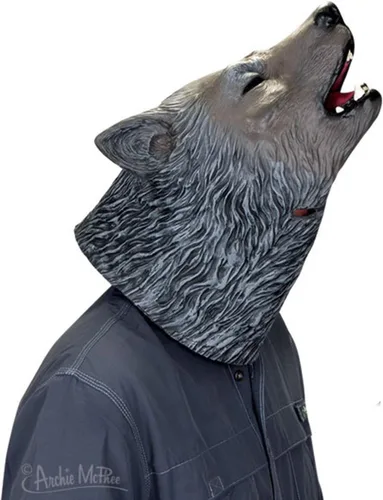 Vista 2 de Mcphee Accoutrements Archie - Máscara de lobo aullido, color gris, talla única