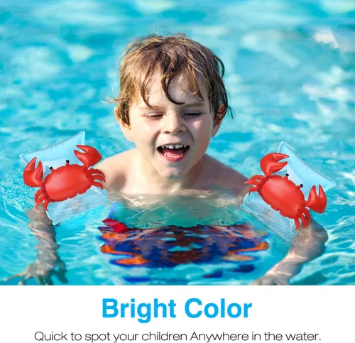 Vista 6 de MoKo Bandas de natación para niños, niños pequeños comienzan a nadar flotadores inflables para piscina, lindas alas de natación de dibujos animados