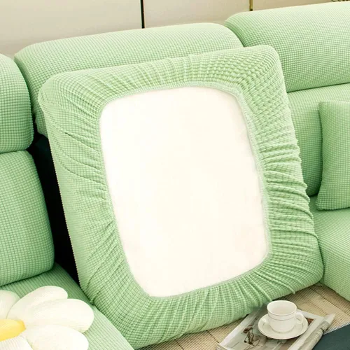 Vista 12 de Fundas de cojín de sofá impermeables para sofá, fundas de asiento de sofá de jacquard elástico, protector de muebles para mascotas y niños Azul