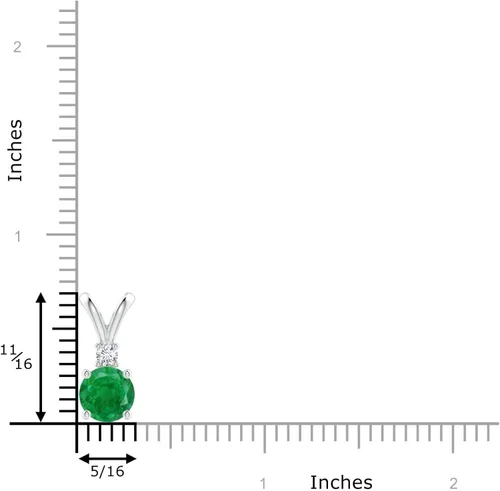 Vista 3 de Angara Collar con colgante solitario de esmeralda natural para mujeres, niñas en oro macizo de 14 quilates, platino y plata de ley, piedra natal
