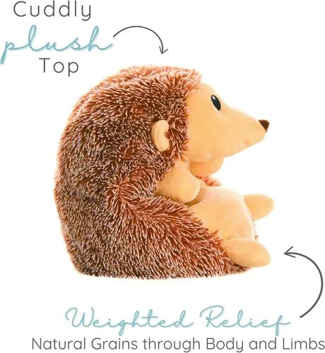 Vista 4 de Warm Pals Harley Hedgehog, felpa pesada para microondas, calentada