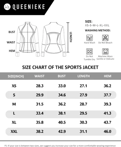 Vista 6 de QUEENIEKE Chaquetas atléticas para mujer, de algodón, suave, con cremallera completa, ajustada, para entrenamiento, correr, con bolsillos