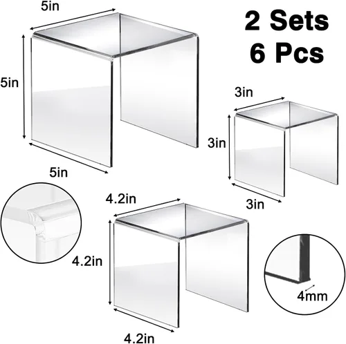 Vista 2 de Fixwal - Juego de 2 soportes de acrílico transparente para cupcakes