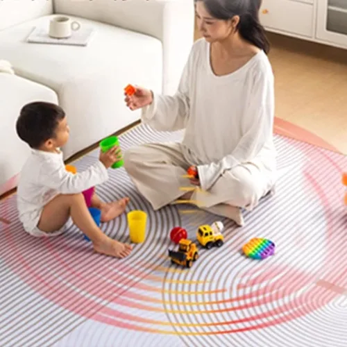Vista 3 de JKGHK Leather Heated Floor Carpet, Infrared Floor Heater Mat, Portable Heated Area Rug with Adjustable Thermostat, Fast Heating Floor Heating System