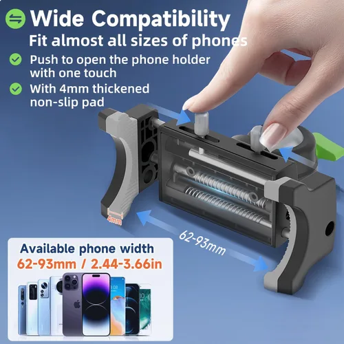 Vista 6 de HEMMOTOP Soporte para teléfono de automóvil, soporte de ventosa