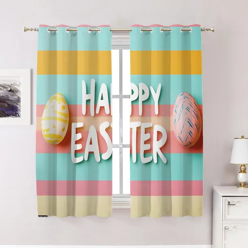 Vista 38 de Cortinas geométricas de cocina para ventanas, color negro, blanco, turquesa, cenefas opacas de poliéster multicapa para cocina, paquete de 2