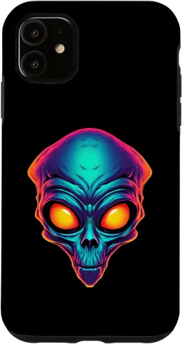 Vista 10 de iPhone 13 Pro Max Scary Alien Face UFO Alien Head Funny Alien Case