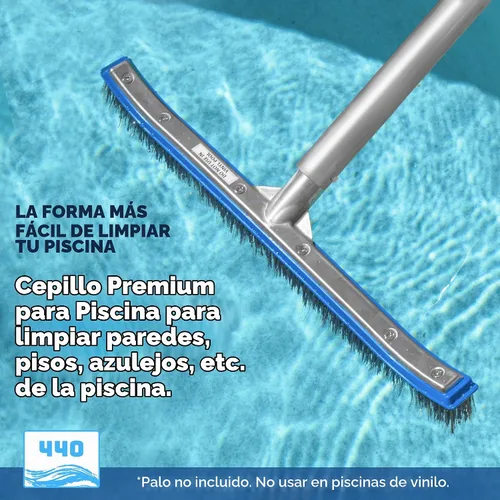 Vista 2 de 440 Cepillo de piscina de acero inoxidable de 18 pulgadas para piscinas